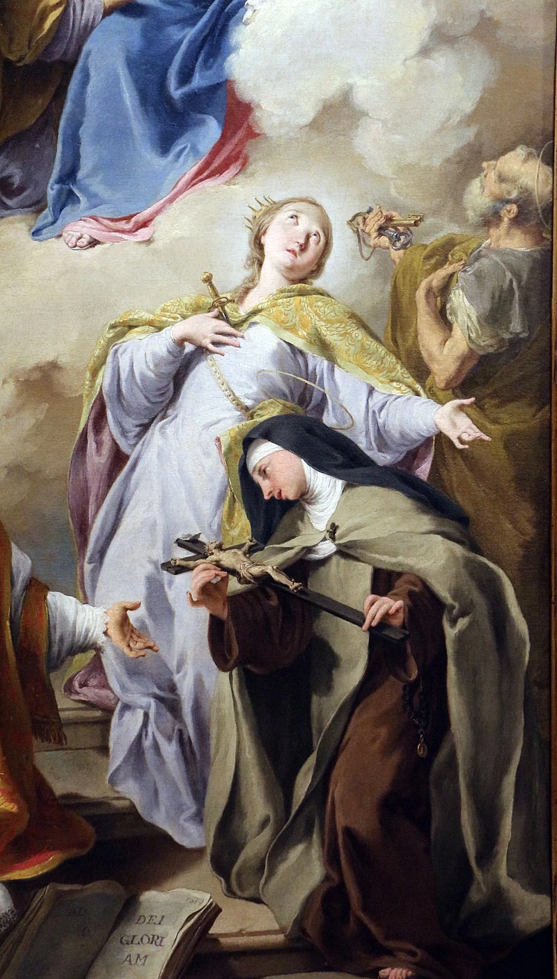  280-Giambattista Pittoni-Santi in adorazione della Sacra Famiglia in gloria - dettaglio 1 